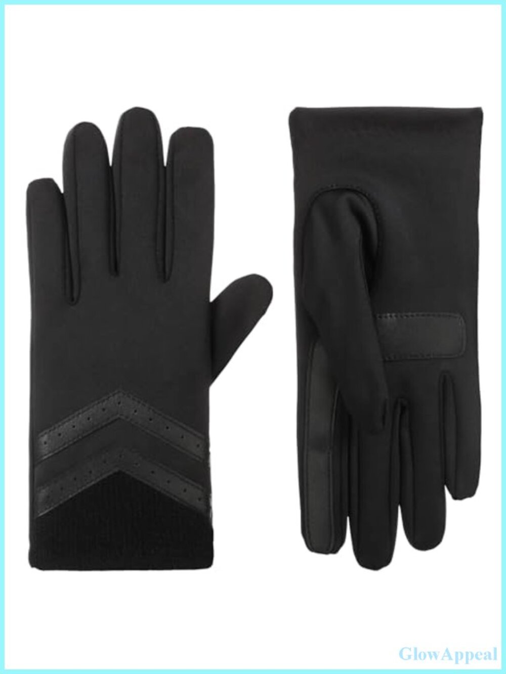 Water Repellent Touchscreen Gloves with Rib Knit Cuff for Women